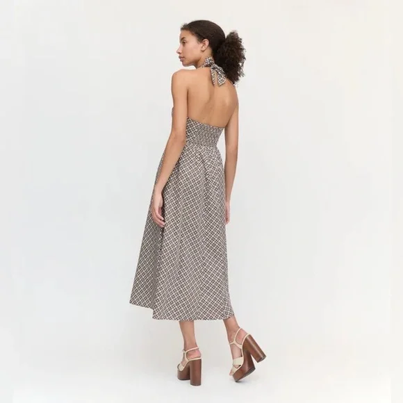 The Fleur Midi Dress in Chocolate Circular Lattice - Picture 2 of 5